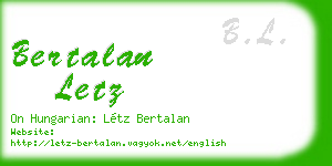 bertalan letz business card
