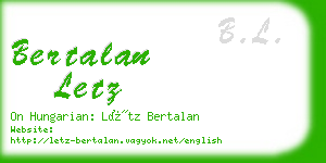 bertalan letz business card